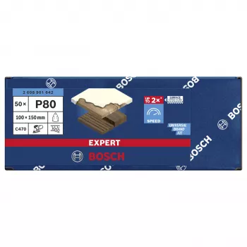 Bosch C470 Best for Wood and Paint šlifavimo lapai, 80 grūdėtumo, 150 x 100 mm, 50 vnt. 2608901642