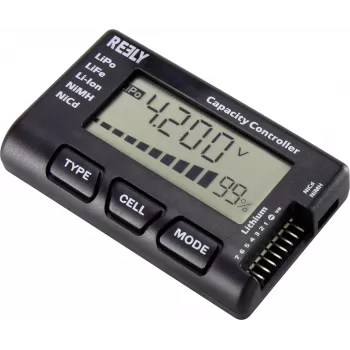 Reely LiPo-Checker 1-7S baterijų tikrintuvas su LCD įtampos ekranu RE-6546762