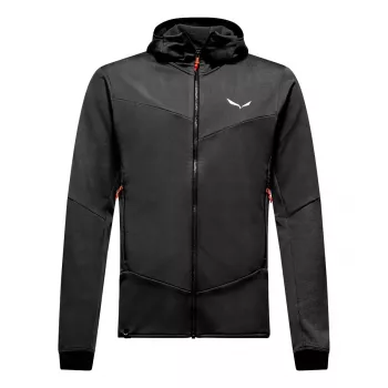 Salewa Sella Crevasse HD vyriška flisinė striukė su gobtuvu - Black Out - L
