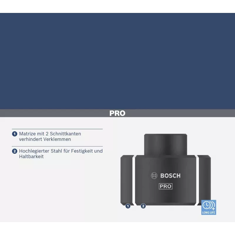 Bosch 2608001164 presavimo štampų rinkinys vamzdeliniams antgaliams ir jungtims, 95 mm², šešiakampis profilis
