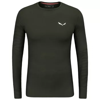 Salewa Cristallo Warm Long Sleeve Tee - Tamsiai alyvuogių