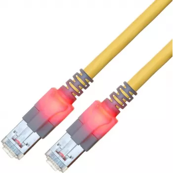 ZVK GMBH Easylan DualBoot LED tinklo kabelis RJ45 S/FTP Cat.6 (Class E), su saCon jungtimi, LSOH, geltonas, 25 m CS1OYCDCD0250