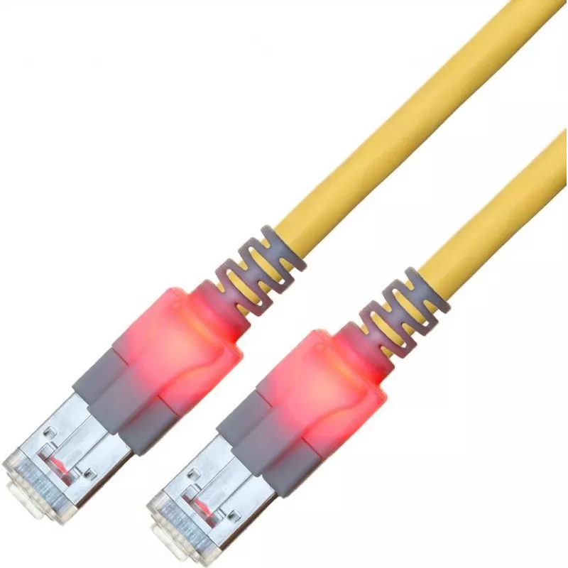 ZVK GMBH Easylan DualBoot LED tinklo kabelis RJ45 S/FTP Cat.6 (Class E), su saCon jungtimi, LSOH, geltonas, 25 m CS1OYCDCD0250