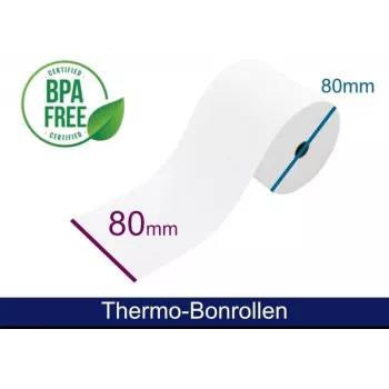 ARTDEV termoritė 80 mm x 80 m, 12,7 mm šerdis, 55 g/m², balta, be fenolio, 10 metų archyvavimas (ADT808012-40-BPA0)