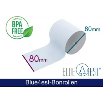 ARTDEV Blue4est® ekologiškas termo popieriaus ritinys 80mm x 80m, 12mm šerdis, mėlynas, 52g, 35 metų archyvavimas, be BPA ADT808012-BT-BLUE4EST-55