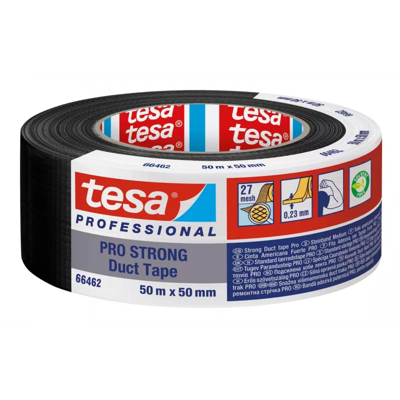 Tesa Pro Strong juoda armuota juosta 50 m x 50 mm 66462-00002-00