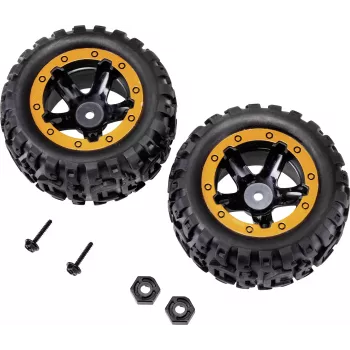 Reely RE-6904695 1:10 Off-Road ratlankių rinkinys (2 vnt., 87 mm, 12 mm šešiakampis, juodas)