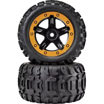 Reely RE-6904695 1:10 Off-Road ratlankių rinkinys (2 vnt., 87 mm, 12 mm šešiakampis, juodas)