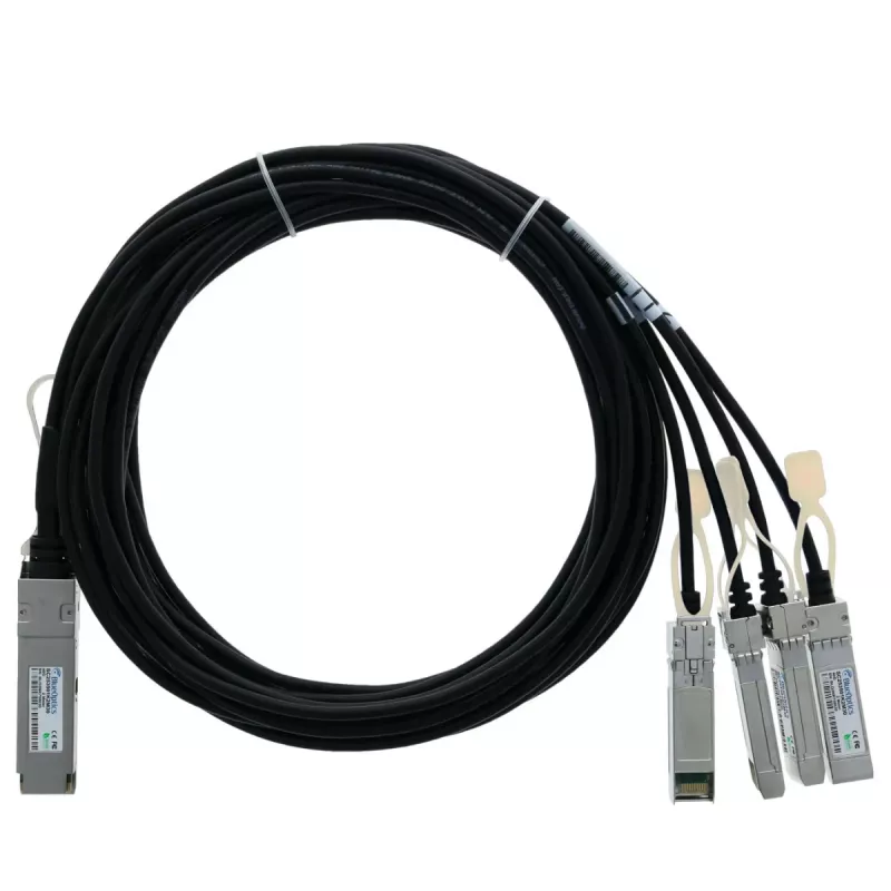 BlueLAN 40GBASE-CR4 QSFP į 4x10GBASE-CR SFP+ pasyvus tiesioginio prijungimo breakout kabelis, 2m, AWG30, suderinamas su Chelsio OCTTAPCABLE2M OCTTAPCABLE2M-BL