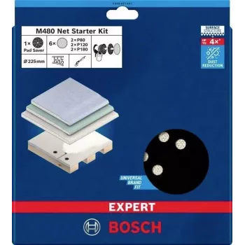 Bosch Expert M480 225 mm šlifavimo tinklelių rinkinys gipso kartono šlifuokliams, grūdėtumas P80/P120/P180, 3 vnt. 2608901667