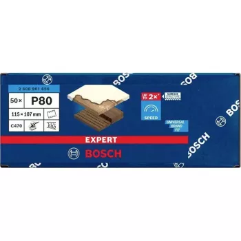 Bosch C470 Best for Wood and Paint šlifavimo lapai, 80 grūdėtumo, 107 x 115 mm, 50 vnt. 2608901656
