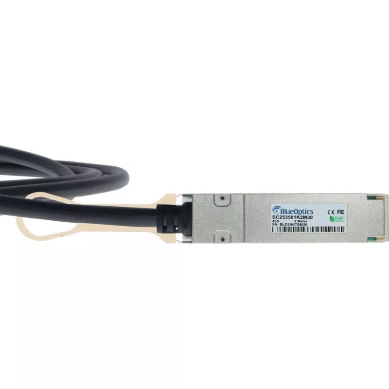 BlueLAN 40GBASE-CR4 QSFP į 4x 10GBASE-CR SFP+ pasyvus tiesioginio prijungimo breakout kabelis, 2 m, AWG30, suderinamas su Centec CAB-Q-S-1M-CT-BL