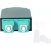 BLUELAN BlueOptics šviesolaidinis kilpos adapteris OM3 50/125µm daugiamodis SC/UPC dvigubas, akvamarino/turkio spalvos, keraminė įvorė, -40°C iki +85°C (BOLBSCOM3)