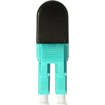 BLUELAN BlueOptics OM3 LC/UPC Duplex Multimode Fiber Loopback Adapter, Aqua, Ceramic Ferrule, -40°C to +85°C BOLBLCOM3