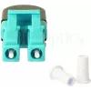 BLUELAN BlueOptics OM3 LC/UPC Duplex Multimode Fiber Loopback Adapter, Aqua, Ceramic Ferrule, -40°C to +85°C BOLBLCOM3