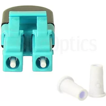 BLUELAN BlueOptics OM3 LC/UPC Duplex Multimode Fiber Loopback Adapter, Aqua, Ceramic Ferrule, -40°C to +85°C BOLBLCOM3