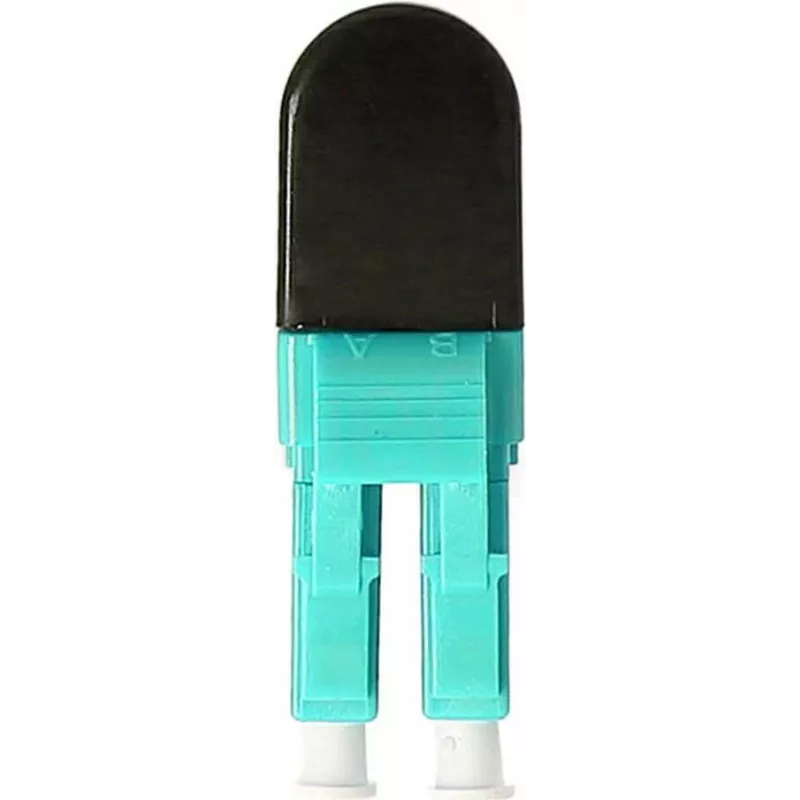 BLUELAN BlueOptics OM3 LC/UPC Duplex Multimode Fiber Loopback Adapter, Aqua, Ceramic Ferrule, -40°C to +85°C BOLBLCOM3