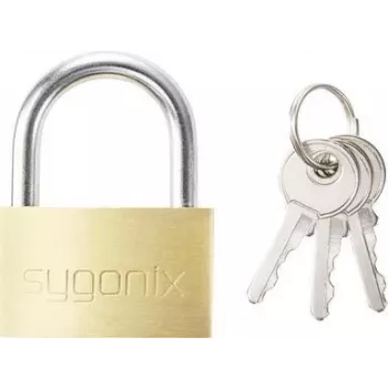 Sygonix SY-5045284 Spyna 39,8 mm skirtingi raktai auksinė geltona masyvo žalvaris su grūdinto plieno lanku