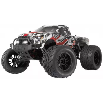 Reely New2 Super Combo Brushless 1:10 RC elektrinis Monster Truck 4WD 100% RTR 2,4 GHz su baterija, pakrovėju ir siųstuvo baterijomis (RE-7766676)
