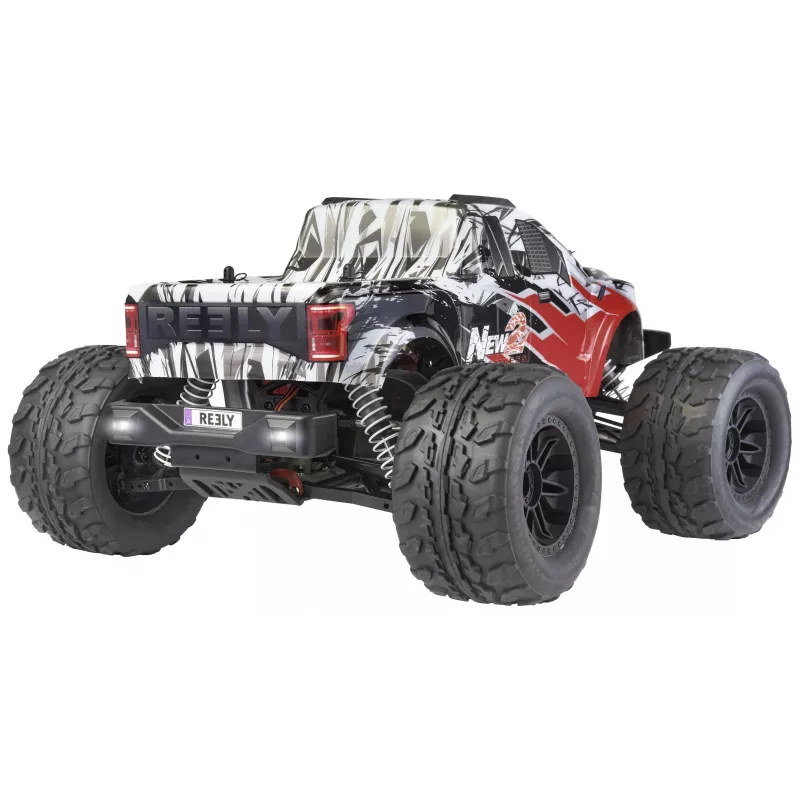 Reely New2 Super Combo Brushless 1:10 RC elektrinis Monster Truck 4WD 100% RTR 2,4 GHz su baterija, pakrovėju ir siųstuvo baterijomis (RE-7766676)