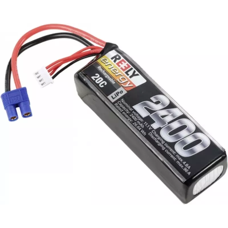 Reely LiPo baterijų paketas 11,1V 2400mAh 3S 20C Softcase EC3 (RE-7853469)