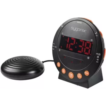 Sygonix SY-5266562 Elektroninis žadintuvas juodas su fluorescenciniu ekranu