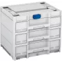 TANOS Systainer³ Sortainer/3 M 337 modulinis smulkių dalių organizatorius su 3 stalčiais, ABS plastikas, šviesiai pilkas/antracitas, 396 x 330 x 296 mm 83000874
