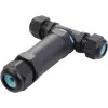 Sygonix SY-5516050 hermetiškas kabelių jungtis su varžtiniais gnybtais, IP68, 3 polių, juoda