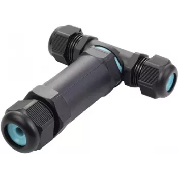Sygonix SY-5516050 hermetiškas kabelių jungtis su varžtiniais gnybtais, IP68, 3 polių, juoda