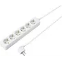 Sygonix SY-4891000 6 vietų Schuko elektros paskirstymo blokas, baltas, 1,5 m kabelis su jungikliu ir vaikų apsauga