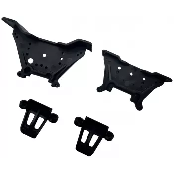 Reely RE-9043704 Aliumininis amortizatorių bokštelių rinkinys 1:10 RC automobiliams (priekinis ir galinis, mėlynas)
