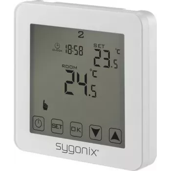 Sygonix Touch 2 įleidžiamas patalpų termostatas su savaitine programa, 1-70°C, baltas SY-4961570