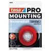 tesa Mounting PRO Transparent 66965-00001-00 dvipusė akrilinės putos tvirtinimo juosta, 5 m x 19 mm, išlaiko iki 10 kg/m, atspari UV ir drėgmei, skirta vidaus ir lauko darbams