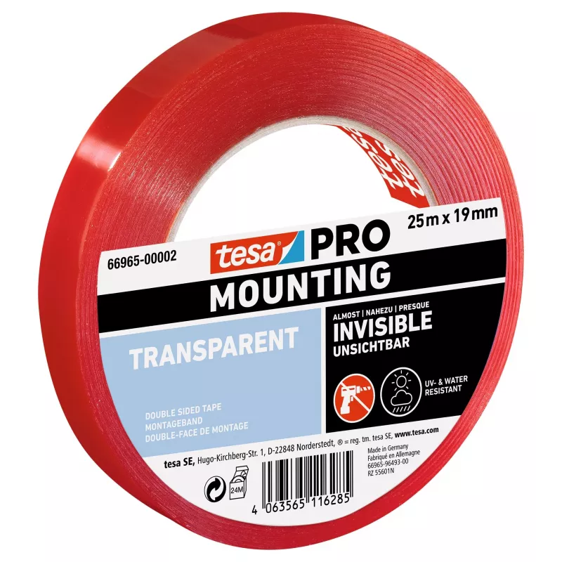 tesa Mounting PRO permatoma tvirtinimo juosta 25 m x 19 mm 66965-00002-00