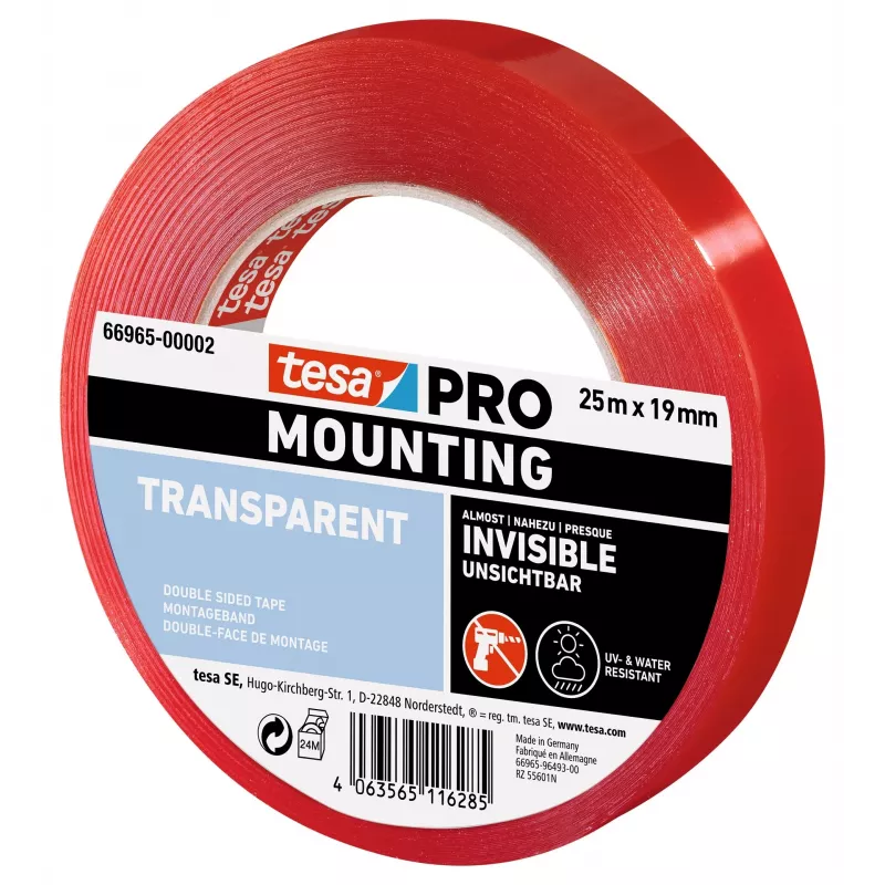 tesa Mounting PRO permatoma tvirtinimo juosta 25 m x 19 mm 66965-00002-00