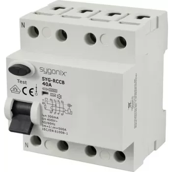 Sygonix SY-6438022 RCCB 4 polių 40 A 300 mA A tipo 400 V 10 kA