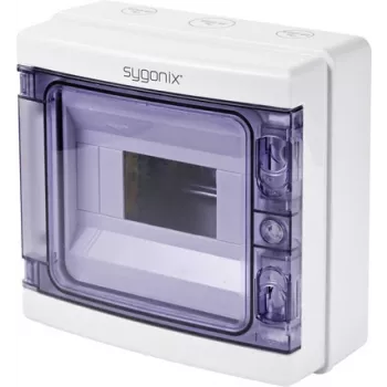 Sygonix SY-5491852 paviršinio montavimo mažoji paskirstymo dėžė, 8 moduliniai vienetai, 1 eilė, balta