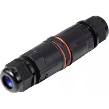Sygonix SY-6748354 atsparus orui kabelių jungtis su įspaudžiamaisiais gnybtais, 3 polių, IP68, juoda