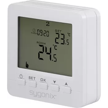 Sygonix SY-6805680 SY02B05RF belaidis kambario termostatas, paviršinio montavimo, savaitinė programa