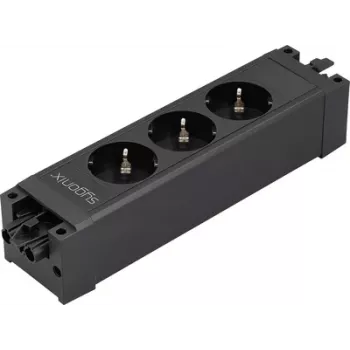 Sygonix SY-6872234 3-ių lizdų modulis be jungiklio, juodas