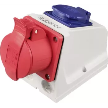 Sygonix SY-6271370 CEE sieninė rozetė 16 A 5 polių 415 V/AC IP44 raudona