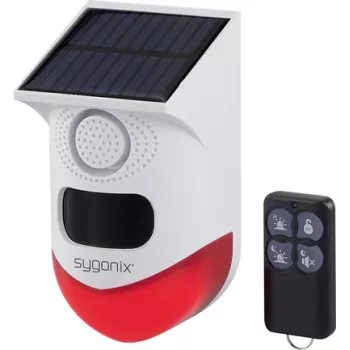 Sygonix Mini Signalizacijos Sistema Balta Raudona su LED PIR Judesio Detektoriumi ir Nuotolinio Valdymo Pulteliu (SY-6515320)