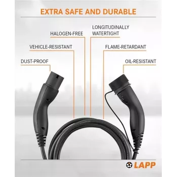 LAPP Type 2 EV įkrovimo kabelis Mode 3 11 kW 3 fazių 16 A 3 m juodas 75747