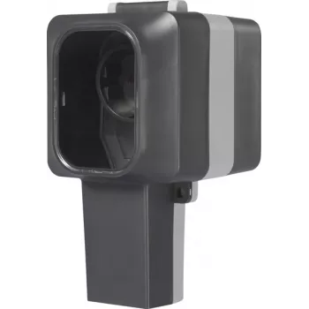 Sygonix SY-6670746 vienvietė paviršinio montavimo rozetė, užrakinama, pasukami lizdai, IP55, pilka