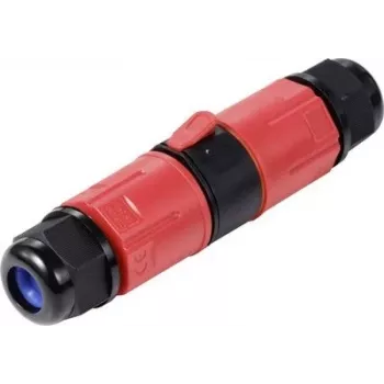 Sygonix SY-6748350 apsaugotas nuo oro sąlygų 3 polių kabelio jungtis su kištukiniais gnybtais, IP68, 450 V, 24 A, juoda
