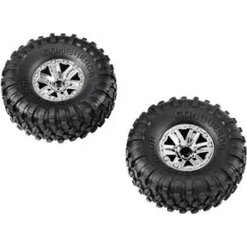 Reely RE-7706298 1:10 RC automobilio padangų ir ratlankių rinkinys (4 vnt., 12 mm šešiakampis, off-road smaigalių profilis)