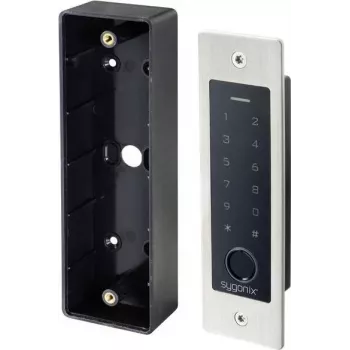 Sygonix SY-5231014 pirštų atspaudų/RFID įleidžiamas priėjimo kontrolės sistema su apšviesta klaviatūra, 12-18 V DC, IP55