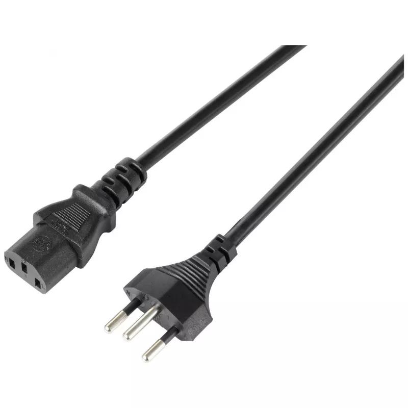 Sygonix SY-5243896 maitinimo laidas šaltiems prietaisams CEE 7/7 į IEC C13 kampuotas 5 m juodas
