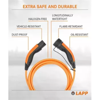 LAPP Type 2 elektromobilio įkrovimo kabelis 11 kW 3 m oranžinis 75743