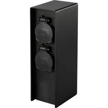 Sygonix SY-6121658 sodo rozetė 4 vietų juoda su padidinta apsauga nuo prisilietimo